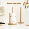 Wood Paper Towel Holder Kitchen Roll Paper Towel Holder Bathroom Tissue Vertical Stand Anti-Skid Base Paper Towel Storage Holder