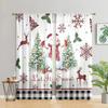 2 Pieces, Christmas Tree Snowman Snowflake Curtains -30% Blackout - Suitable for Living Room, Bedroom, Kitchen, Home Decoration