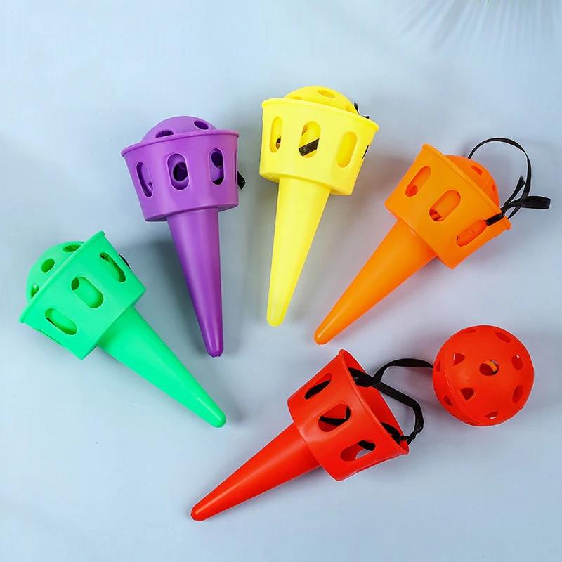 Сенсорный Тренажер для Ловли Мяча Набор Игр Бросай и Лови Детская Игрушка для Тренировки Координации Рук и Глаз