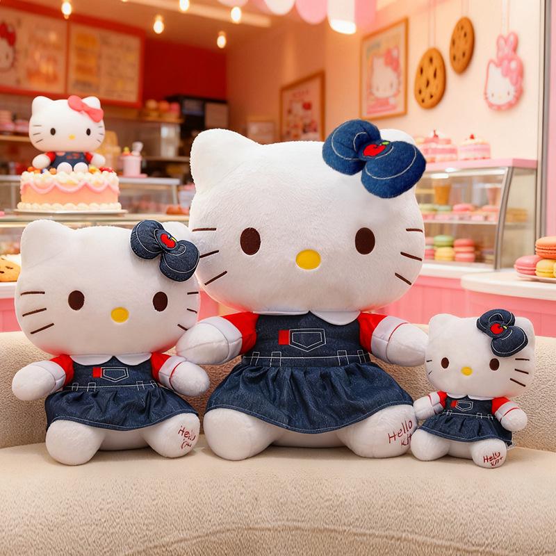 Кросс-бордер Джинсовое платье Плюшевая игрушка KT Cat Украшение