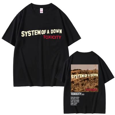 Альтернативная метал-рок группа System of A Down Футболка с графикой альбома Toxicity Мужская Женская Оверсайз Повседневная Хлопковая Винтажная Футболка
