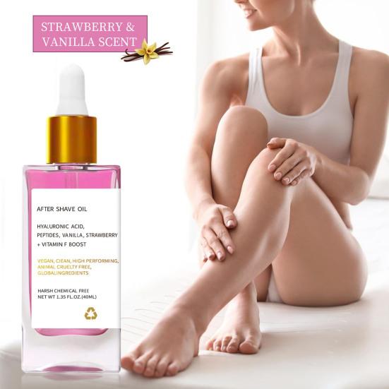 40 мл клубничное масло после бритья экстракт фруктов ванили успокаивающее увлажняющее женское средство после бритья против вросших волос эфирное масло