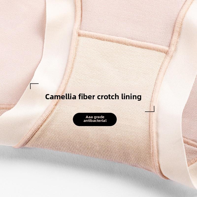 Ladies Spring and Autumn Comfortable Camellia Fragrance Antibacterial File Waist Breathable Briefs