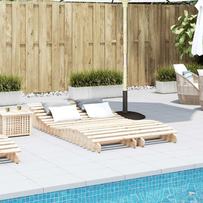 VidaXL Lot de 2 Chaises Longues, Bain de Soleil, Transat de Terrasse, Siège de Jardin, Meuble de Patio Balcon Extérieur, 832573
