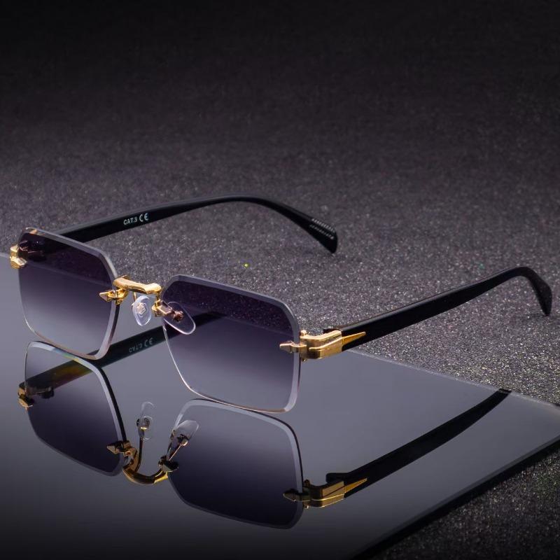 New Men'S Outdoor Driving Sunshade Sunglasses Fashion Women'S Frameless Glasses Men Vintage Designer Shades Uv400 Eyewear