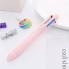 10pcs Creative Macaron 6-color Ballpoint Pen Solid Color Click Pen Multi-color Oil Pen Color Accounting Pen