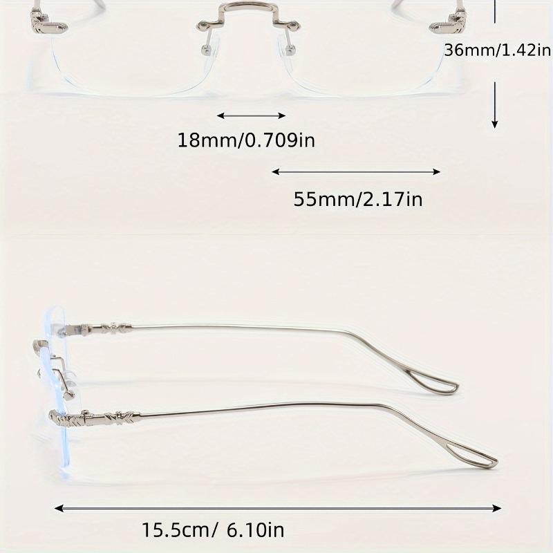 Ретро металлическая безободковая оправа для очков мужская и женская ультралегкая с защитой от синего света плоское зеркало