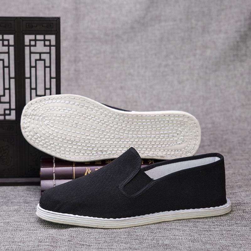 Traditional Old Beijing Cloth Shoes Men's Lasagna Cloth Shoes Cotton Breathable Sweat-absorbing Deodorant Soft-soled Indoor Return Cloth Shoes