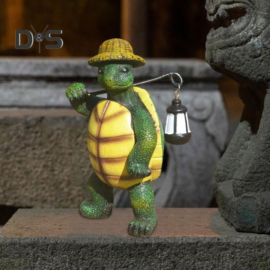 Садовая статуя черепахи из смолы для украшения улицы, фигурка черепахи, устойчивая к погодным условиям, стоящая скульптура черепахи для двора, патио, газона