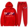 Couple Fleece Tracksuit Set Printed Sweatshirt Pants Casual Streetwear Young Adults