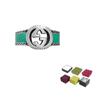 Gucci Кольцо Серия Double G Соединяющиеся Double G Серебряные украшения Блестящее Серебро 925 Пробы Сапфирово-зеленый/Серебряный 11