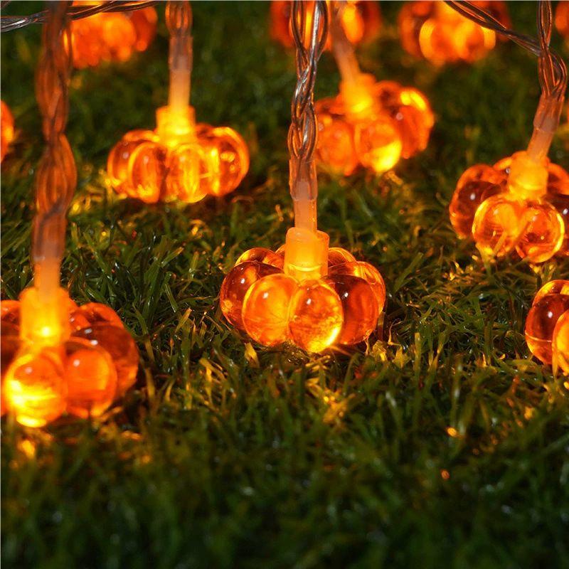 Xiaomi 59.06inch 10 Lights, 3m 20 Lights Orange Pumpkin Halloween Decoration String Lights, Battery Powered (No Plug)