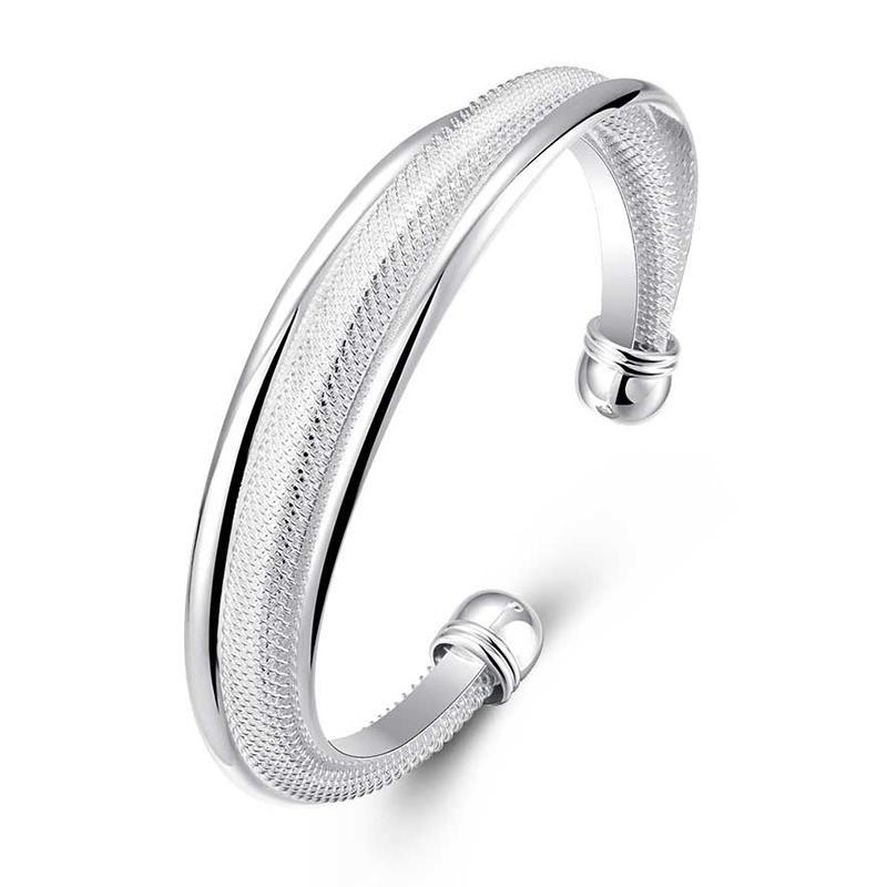 925 Silver Vintage Open Cuff Bracelet &Bangles For Women Jewelry Top Quality