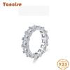 Tancise Classic 925 Sterling Silver  Zircon Ring Ladies Jewelry Wedding Promise Party Gift