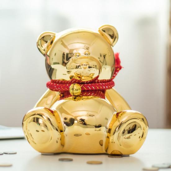 Гальванический медведь-копилка, сидящий медведь, монета, копилка, домашний офис, книжная полка, украшение для рабочего стола, украшение для детей и взрослых, подарок