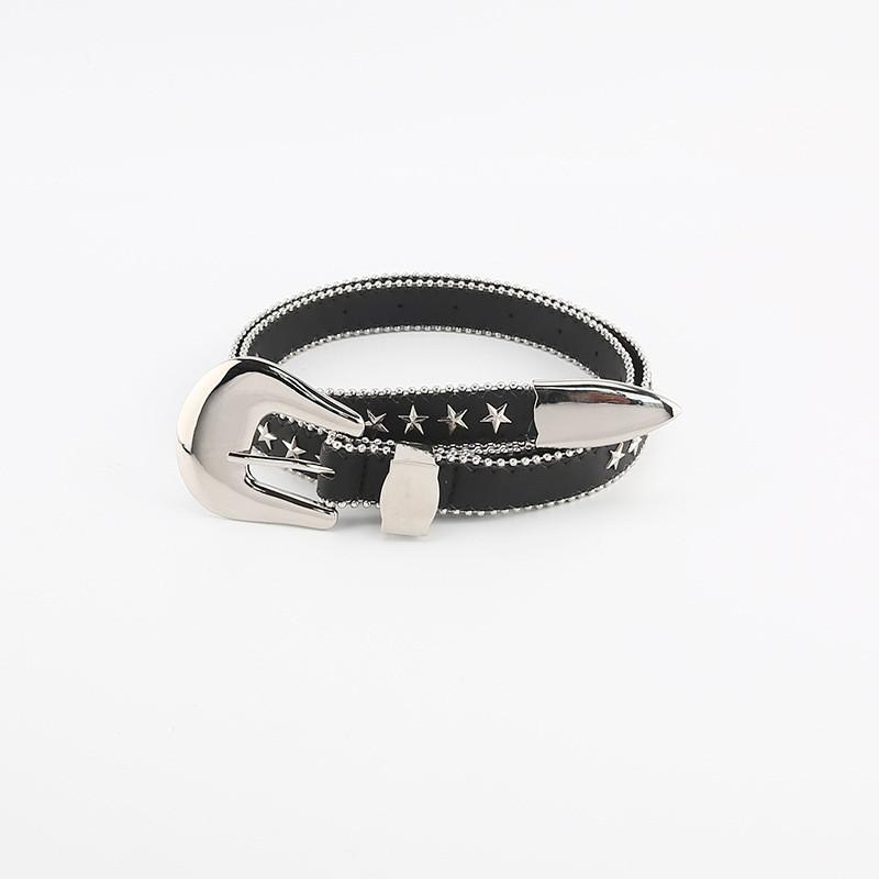 Trendy Womens Faux Leather Belt With Water Diamond Embellishments For Jeans And Lounge Wear