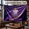 Custom Name Flannel Throw Blanket Anderlecht FC logo Pattern Warm Home Decoration