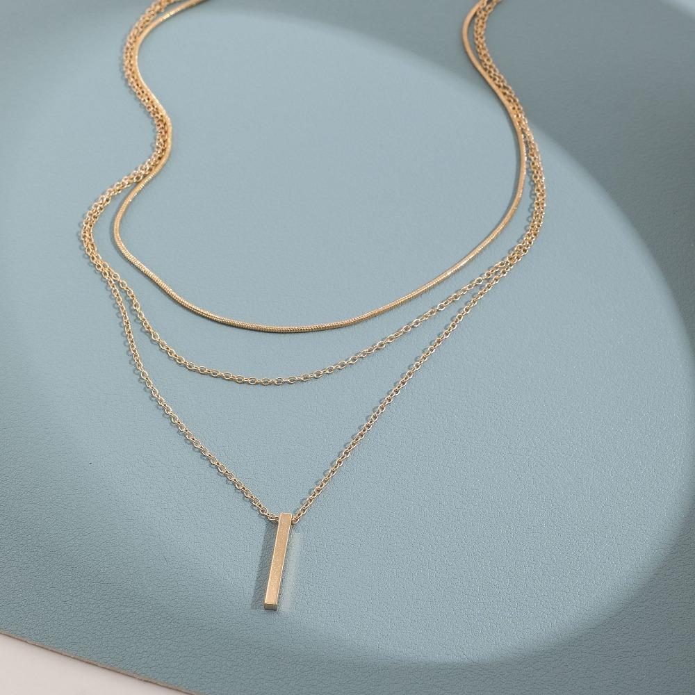 Simple Personalized Love Necklace Multilayer Pendant Clavicle Chain New Double Design Necklace