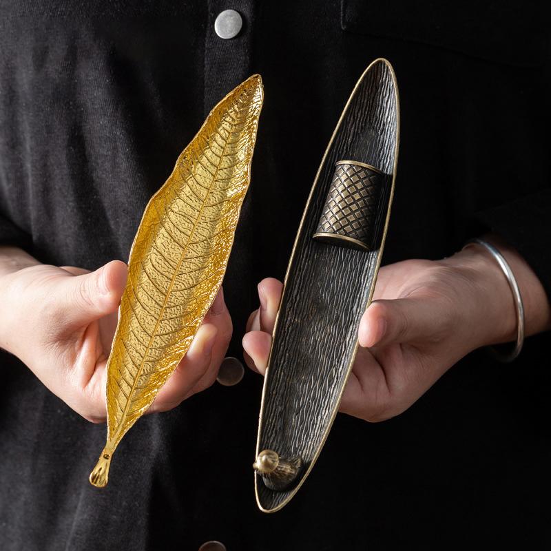 1 шт. подставка для благовоний, улавливатель золы, длинные листья, кадило, медитация, домашний декор, аксессуары, сандаловая нить, курильница для благовоний