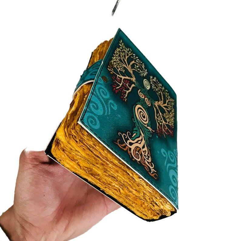 Книга заклинаний теней, пустой журнал «Мать земли», бумага с краями, винтажная кожаная записная книжка, дневник, 7x5 дюймов