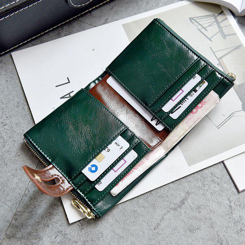 Fashion PU Leather Mini Bag for Women Retro Short Pure Small Money Small Bag Personalized Pocket