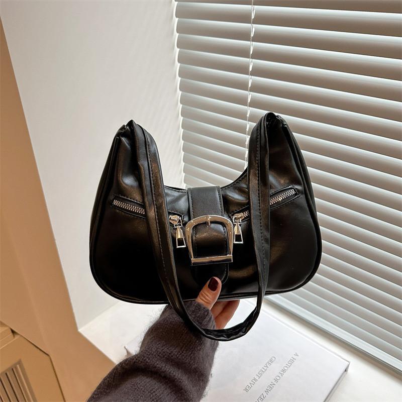 Стильная ретро французская сумка подмышку для зимы из мягкой полиуретановой кожи и в нескольких цветах