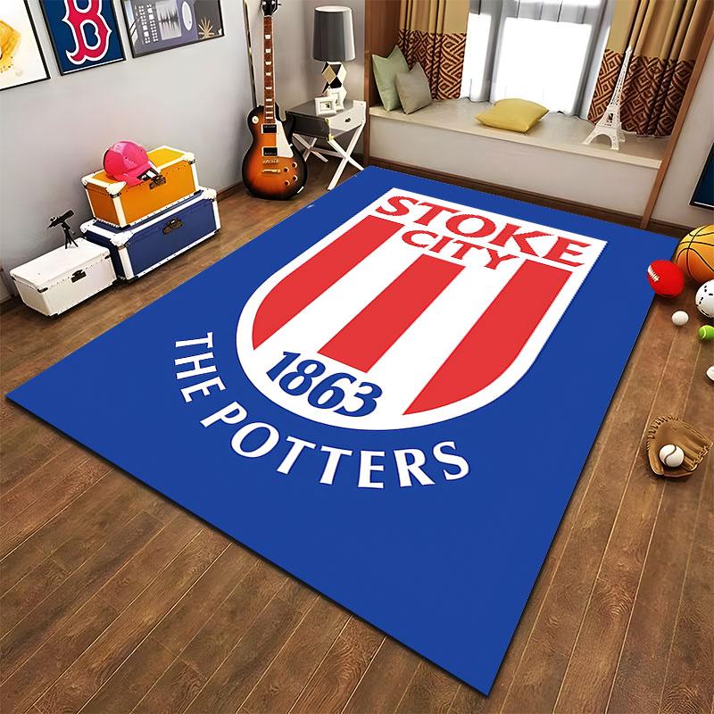 Stoke City Football Logo Carpet suitable as a non-slip mat for the living room or bedroom sofa