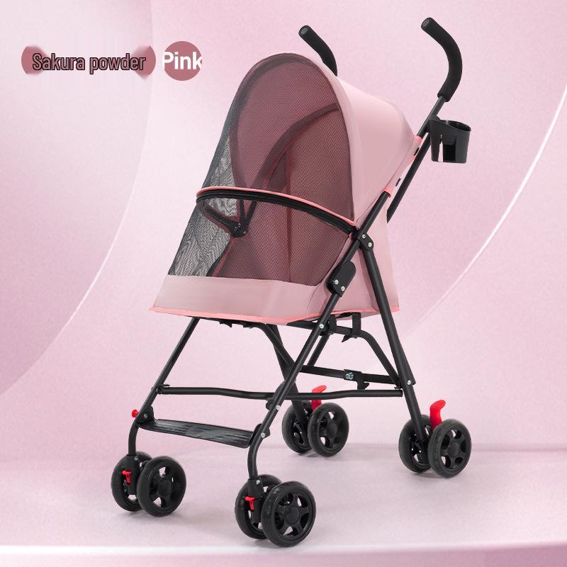 Lightweight Foldable Pet Stroller for Small & Medium Dogs and Cats - Detachable for Outdoor Walks