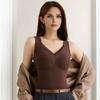 Sleeveless Thermal Shirts for Women Fleece Lined V Neck Tank Top High Stretch Padded Camisole Tops Winter Warm Base Layer