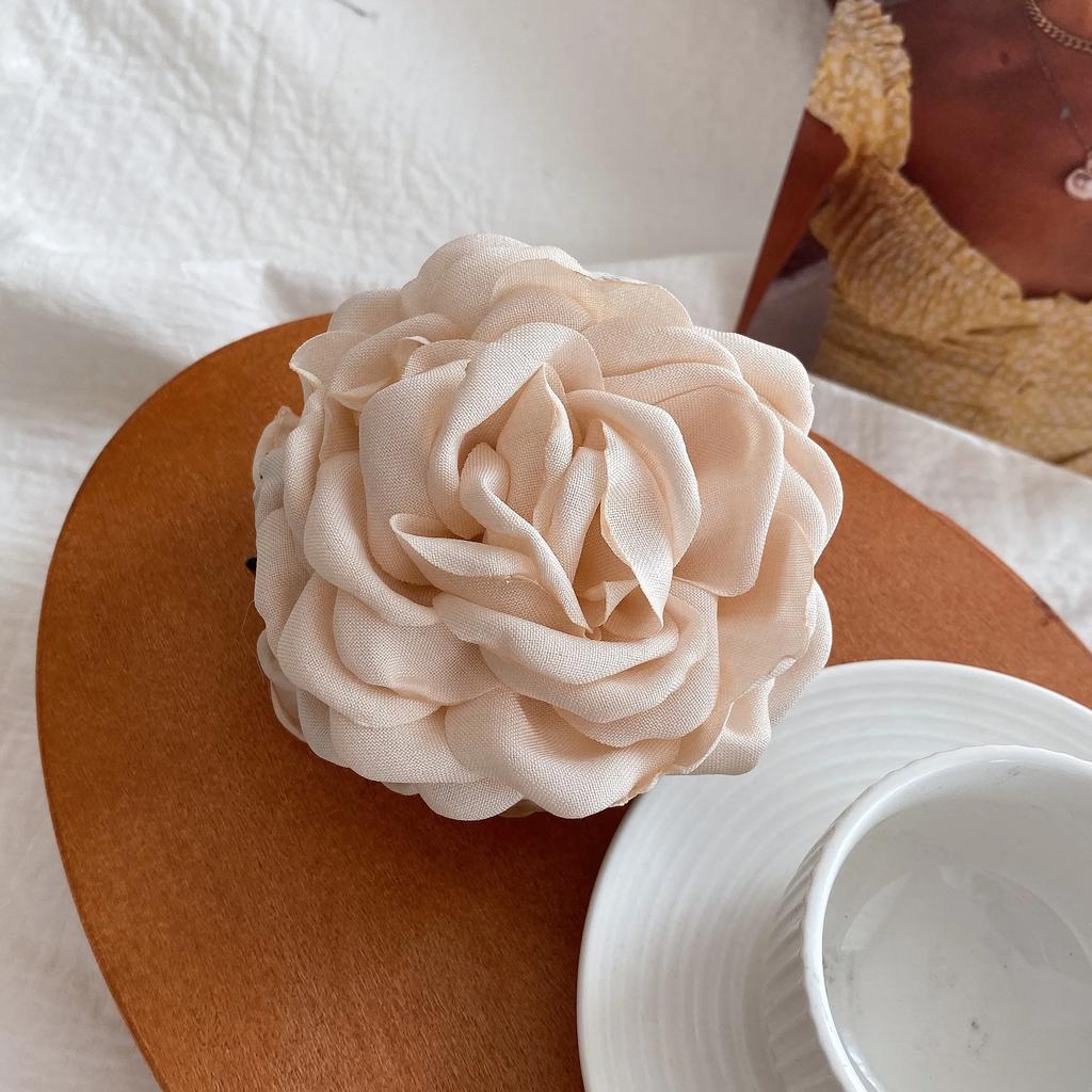 Заколка-краб из ткани с цветком розы для женщин и девочек, корейская мода, заколки, пластиковые зажимы для волос, головные уборы, аксессуары для укладки волос