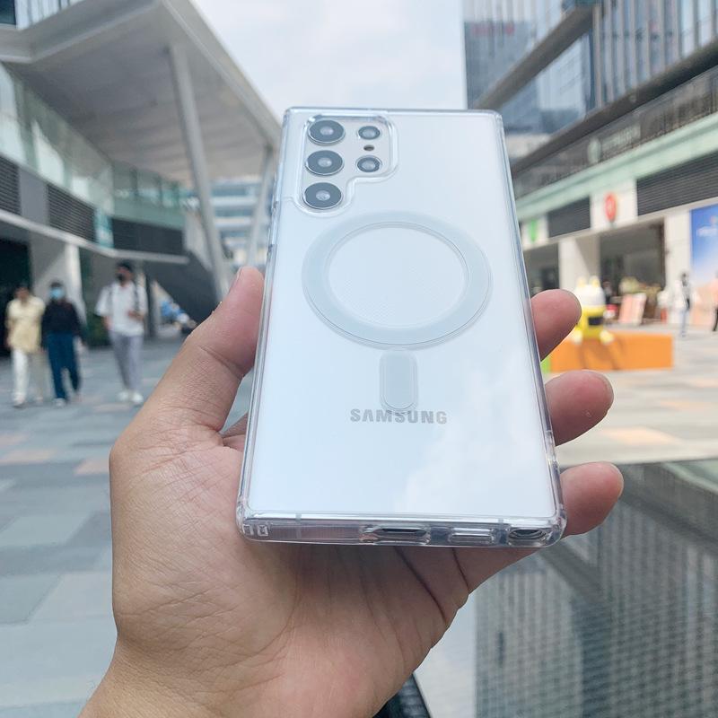 Samsung S25 Ultra & Z-Fold6 Magnetic Magsafe Case: Transparent, Foldable, S24 Plus-Compatible Hard Shell