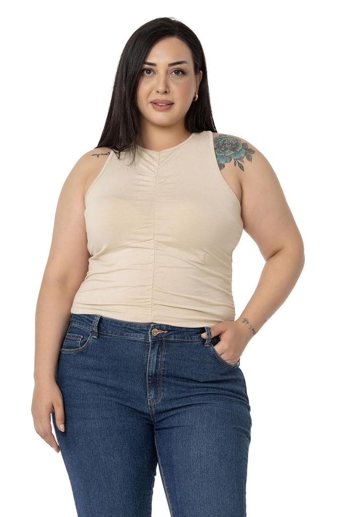 Women's Style Big Size Body Plus Size Halter Neck Mink Body With Draped Front And Sides