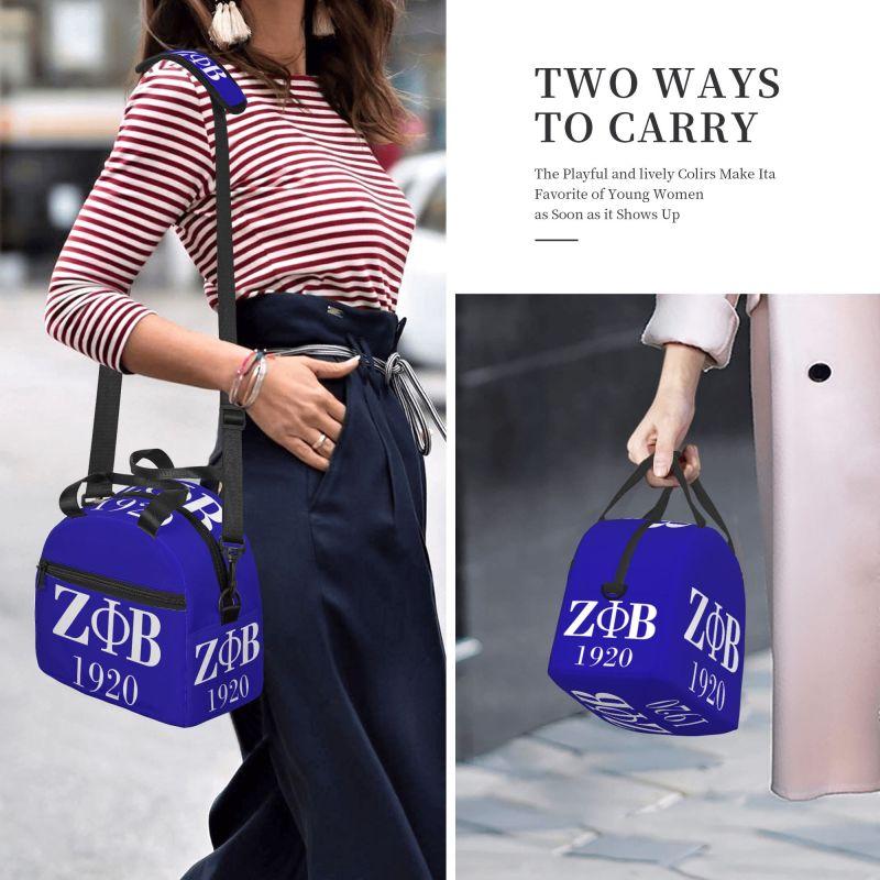 Zeta Phi Beta 1920 Термосумка для ланча Портативный водонепроницаемый термоланчбокс с регулируемым плечевым ремнем для пикника, пляжа