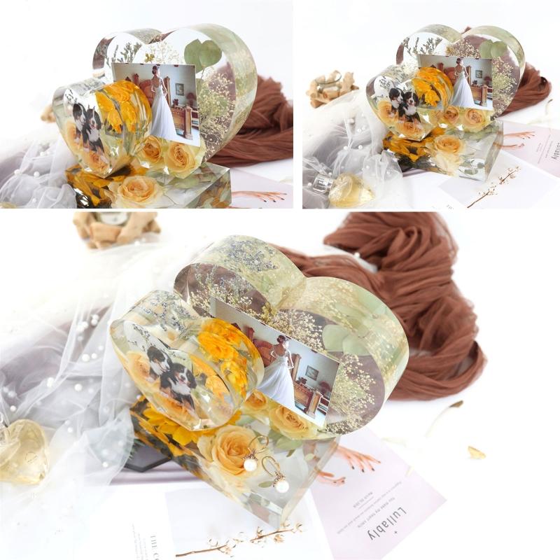 Рамка для фотографий на День святого Валентина, формы из смолы, прямоугольная рамка для фотографий, силиконовая форма, форма из эпоксидной смолы в форме сердца, изготовление поделок