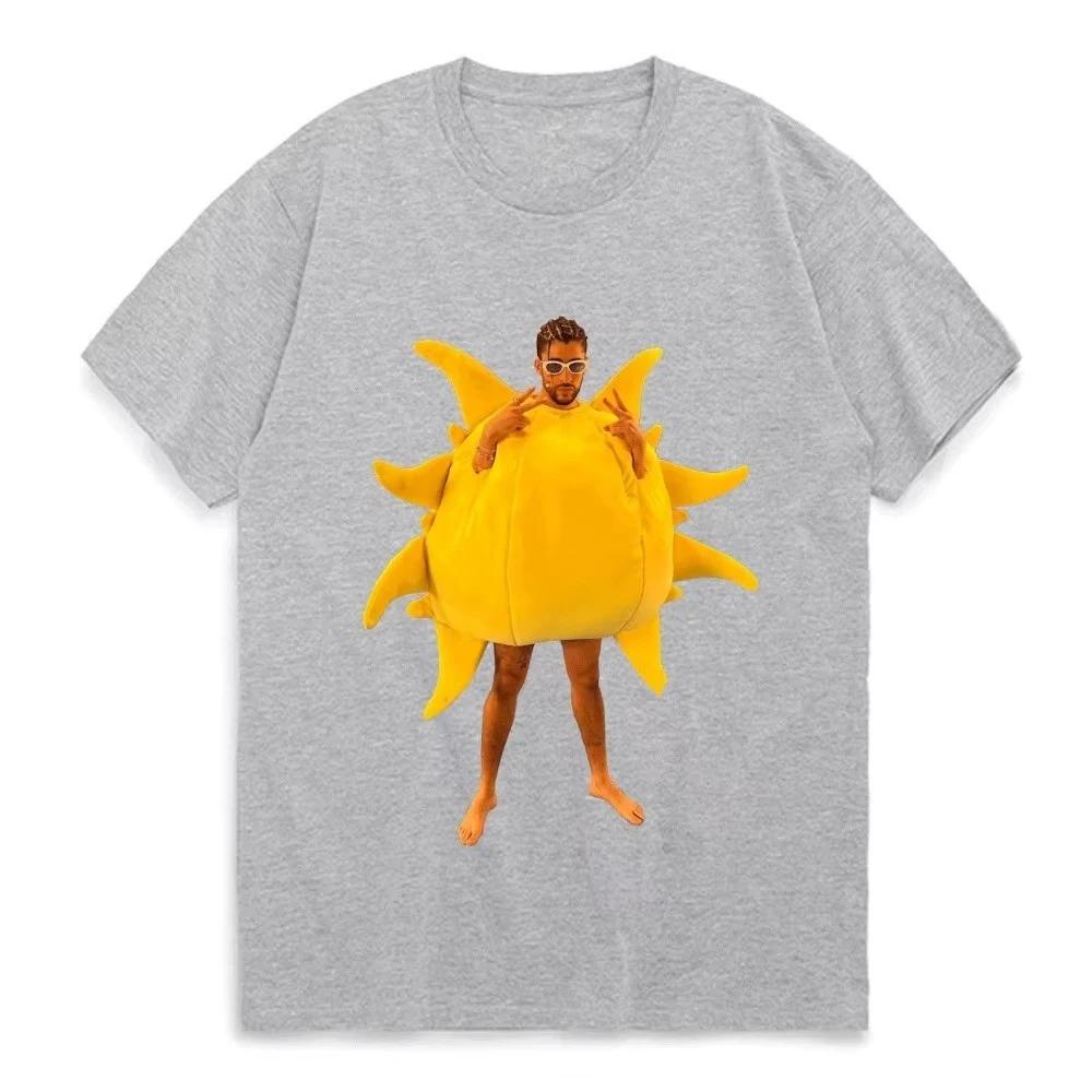 2026 Bad Bunny Neverita Video Sol T Shirt Hip Hop Fashion Funny Graphic TShirt Mens Streetwear T Shirt Pure Cotton Tees