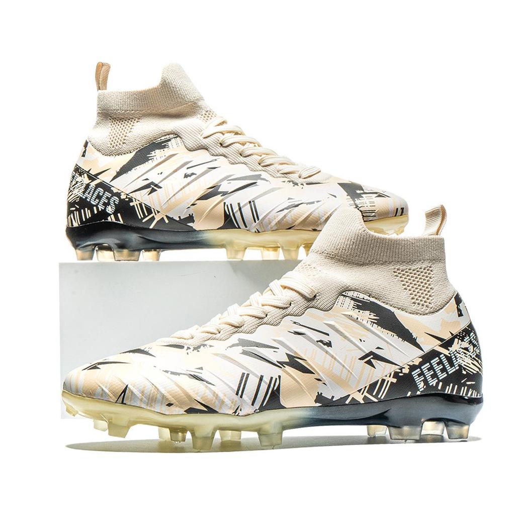 2024 Men's Fly-Knit High-Top Soccer Shoes with Breathable Sock Liner for Professional Turf Training