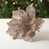 Glitter Artificial Flower Christmas Tree Decoration Vibrant Color Realistic Looking Easy To Hang Faux Flower Holiday Party Ornament