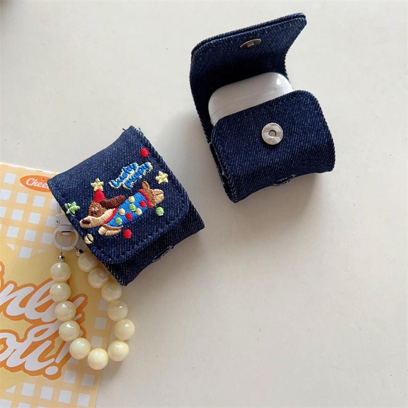 Милый джинсовый чехол для наушников, защитный чехол для наушников, чехлы для гарнитуры, беспроводные аксессуары для наушников Bluetooth