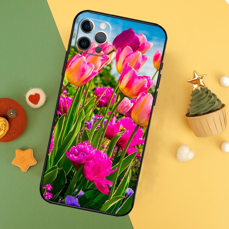 Tulip Flower Colorful Phone Case For iPhone 17 17Air 16 15 14 13 11 12 Pro Max 12 13 Mini 16E Shockproof Cover