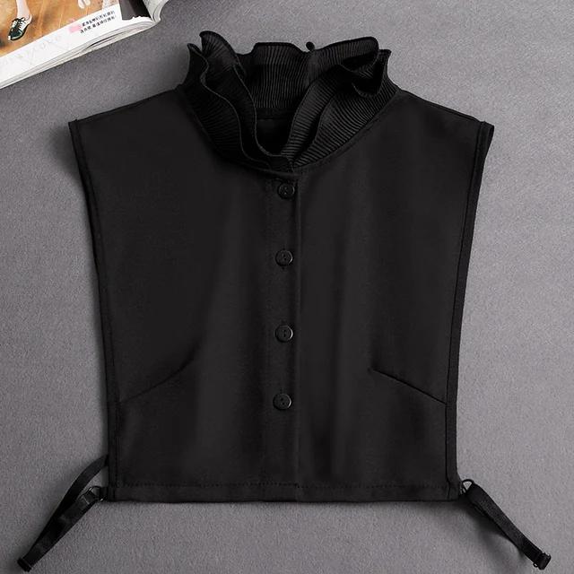 New Women White Lace Fake Collar Vintage Shirt Detachable Collar Front Tie Men Lapel Blouse Top Sweater Cotton False Collars