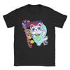 Футболка Turbo Cat Dandadan Мужская Хлопковые Топы Ретро Аниме Круглый Вырез Короткий Рукав