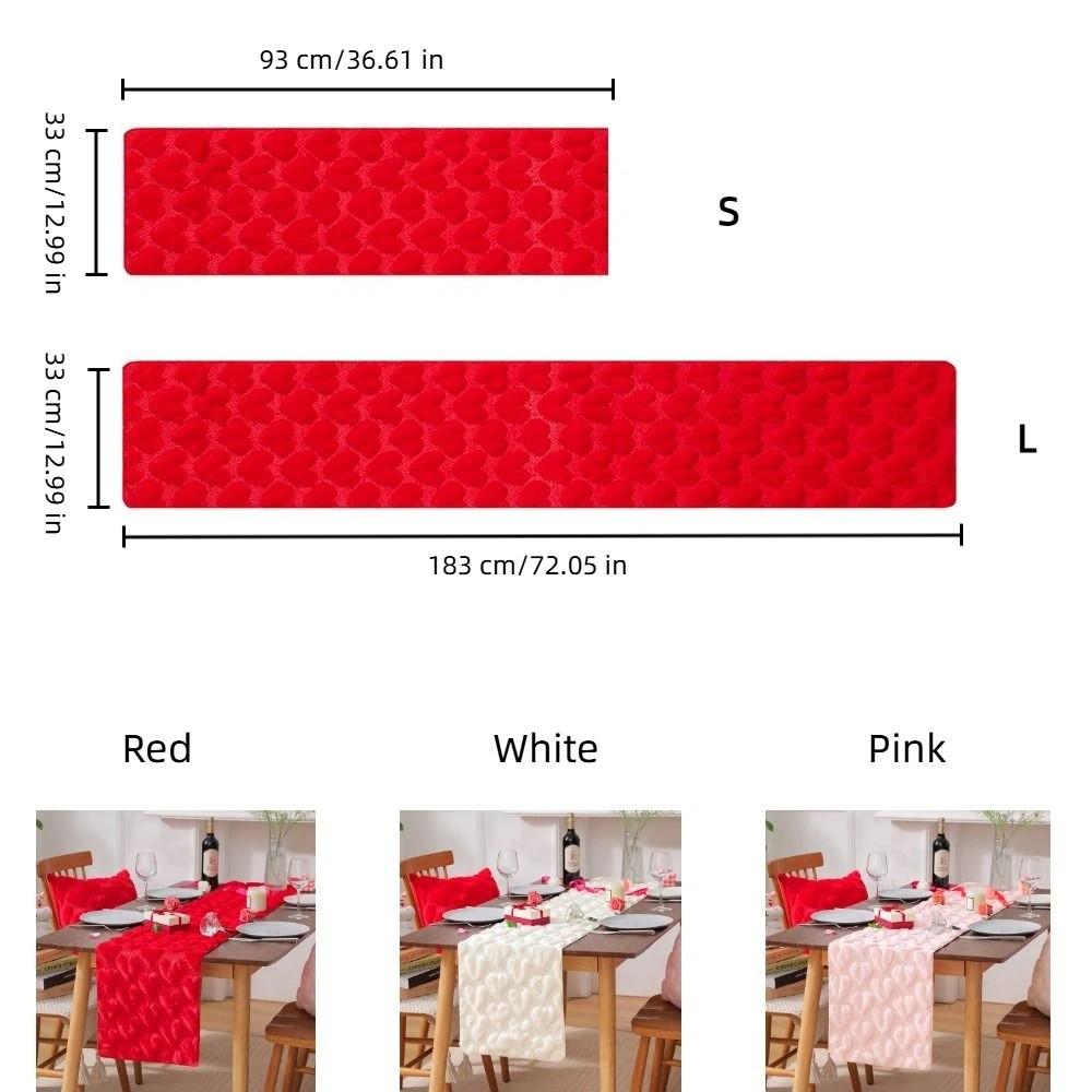 Romantic Plush Love Tablecloth Fuzzy Dining Table Runner Valentine's Table Flag Valentine's Day