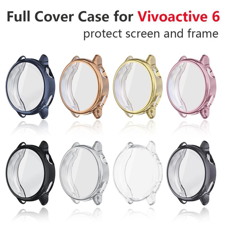 Tempered‑Film‑Integrated Electroplated Soft‑TPU Full‑Edge Shock‑Resistant Watch Protective Shell For Garmin Vivoactive 6 Smart Watch