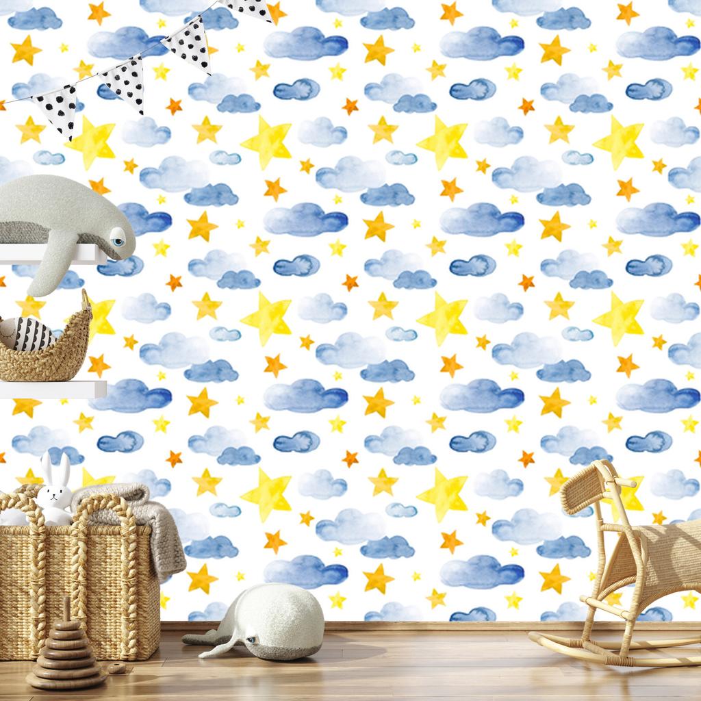 Stars and Clouds Wallpaper for Living Room and Bedroom 50x1000