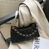 Retro Niche Black Shoulder Bag for Women Versatile Chain Bags One Shoulder Crossbody Monochromatic Fashionable New