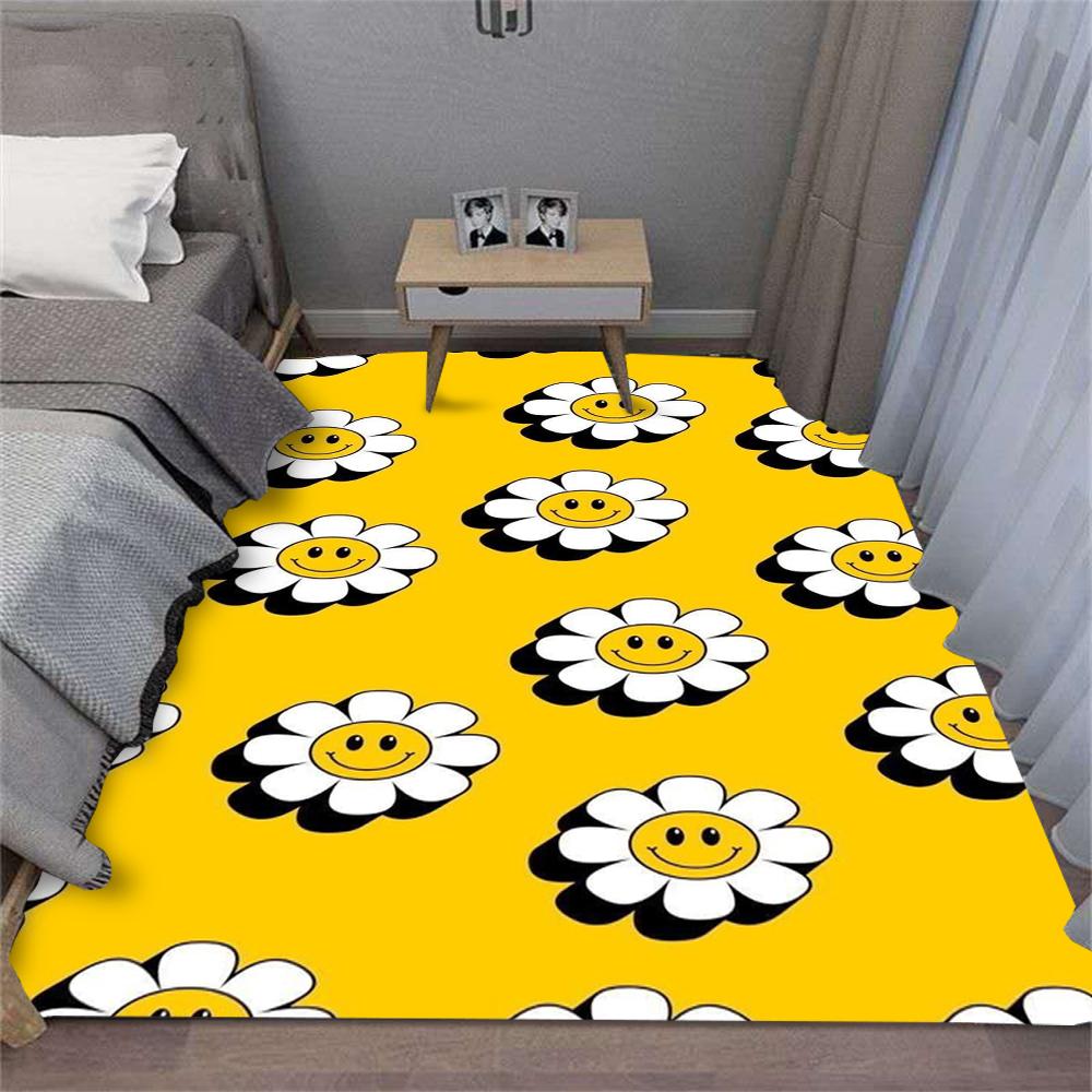 Ковер с улыбающимся лицом Мультяшный Ковер для Гостиной Спальни Кухни Дивана Стола Балкона Коврик Нескользящий Моющийся Коврик для Дома Изысканный INS