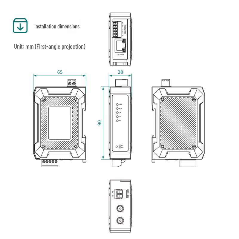 Maiwei Industrial Single-Port Serial Server RS485/232 to Ethernet Modbus Gateway