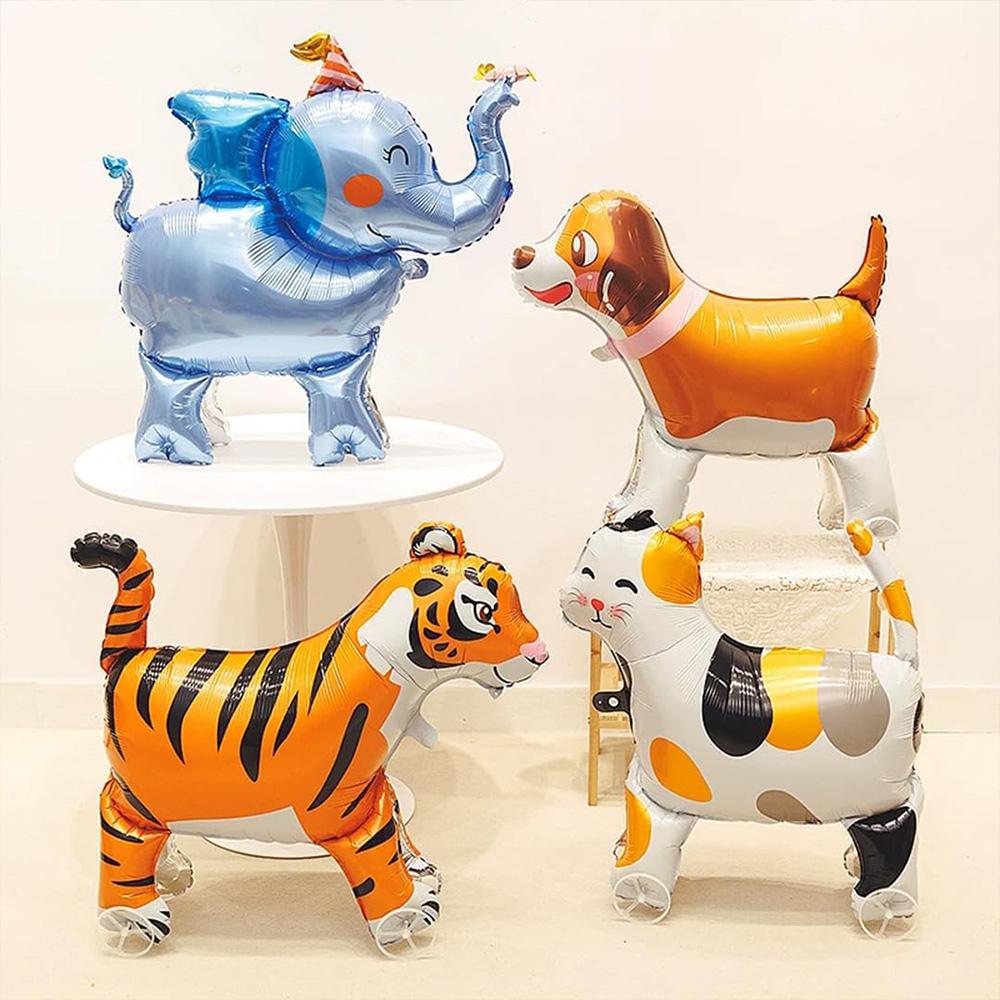 1 Pack of Wheeled Calico Cat Aluminum Foil Balloons, Suitable for Birthday Parties, Animal-Themed Birthdays, and Themed Party Decorations