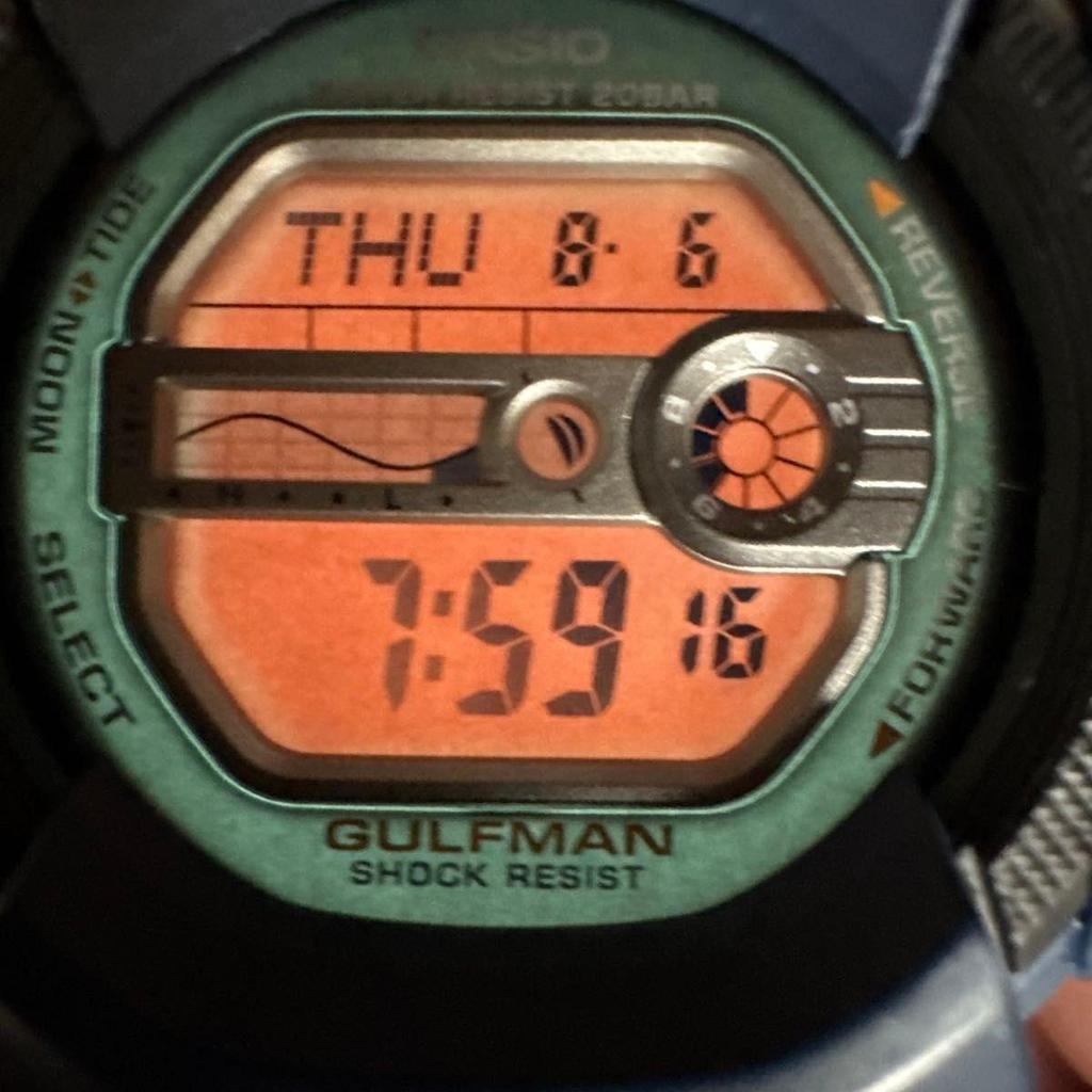 Б/у Цифровые часы CASIO G-SHOCK GULFMAN G-9100 Синие
