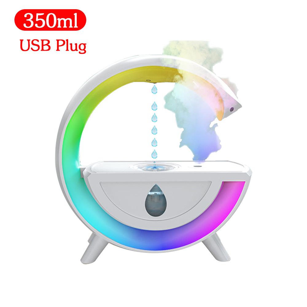 Увлажнитель воздуха с каплями воды 350 мл, антигравитационный аромадиффузор, ночник RGB, невесомый распылитель, ультразвуковой генератор холодного тумана